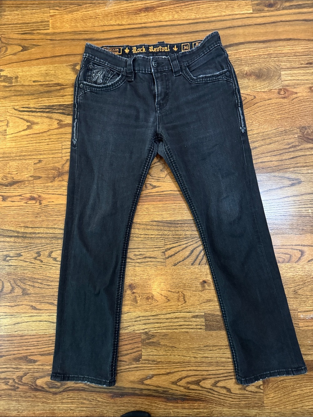 Rock Revival Men’s Black Slim Straight Jeans